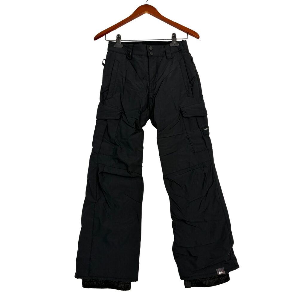 Quiksilver Porter Youth Snow Pants Size 12 L Black DryFlight 10K Ski Snowboard